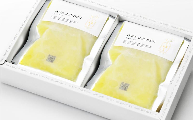 無添加！完熟マスクメロンピューレのパッケージ