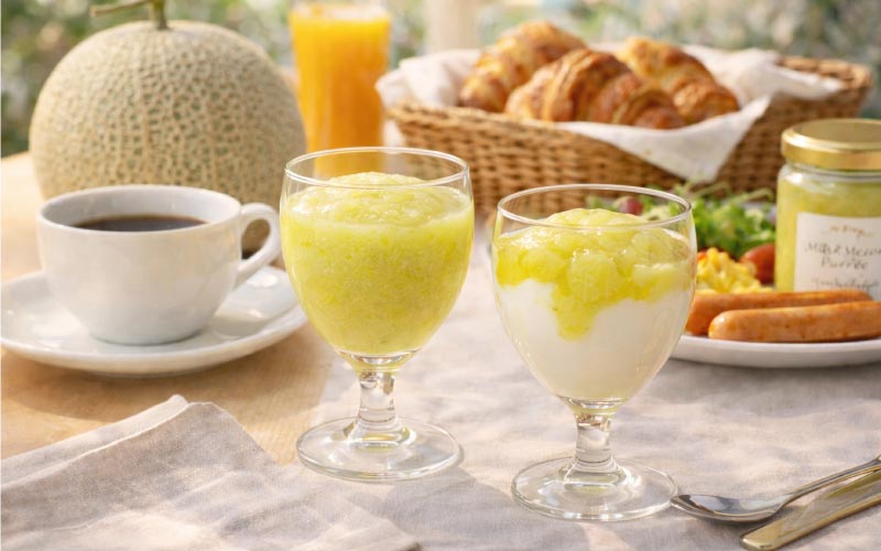 マスクメロンピューレと朝食のシーン