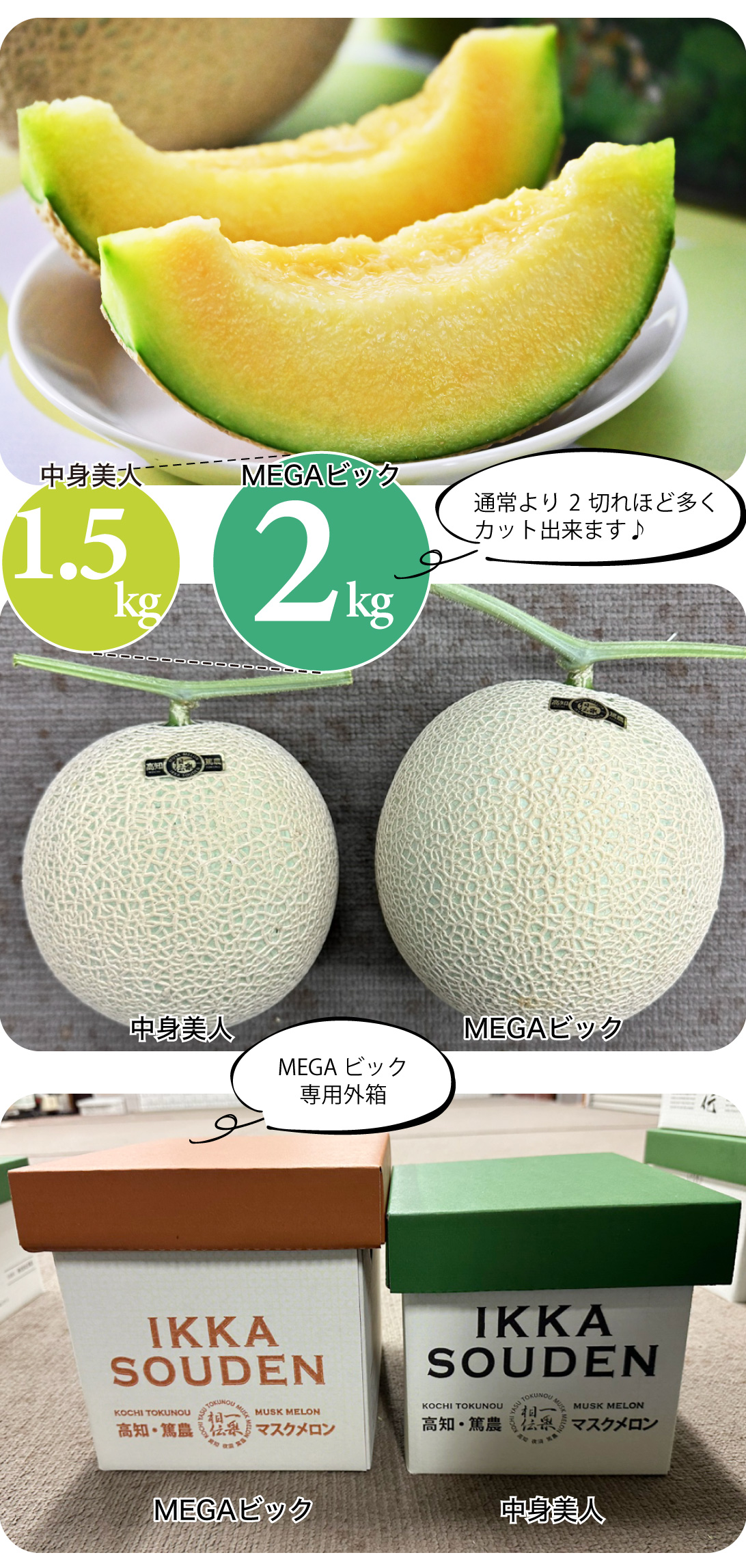 通常より2切れほど多くカット出来ます