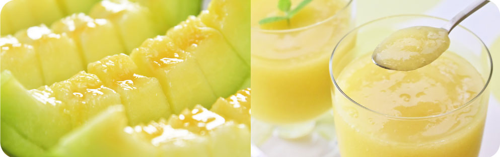 マスクメロンとメロンピューレ