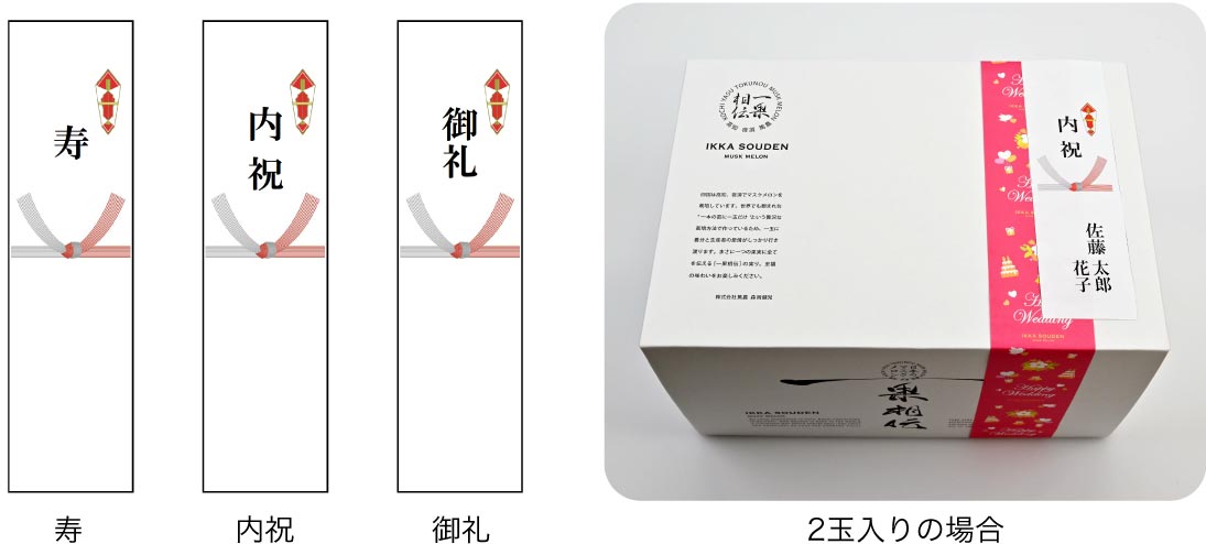 花包みマスクメロンのし・掛け紙