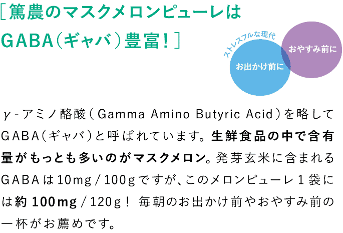 篤農のマスクメロンピューレはGABA(ギャバ)が豊富