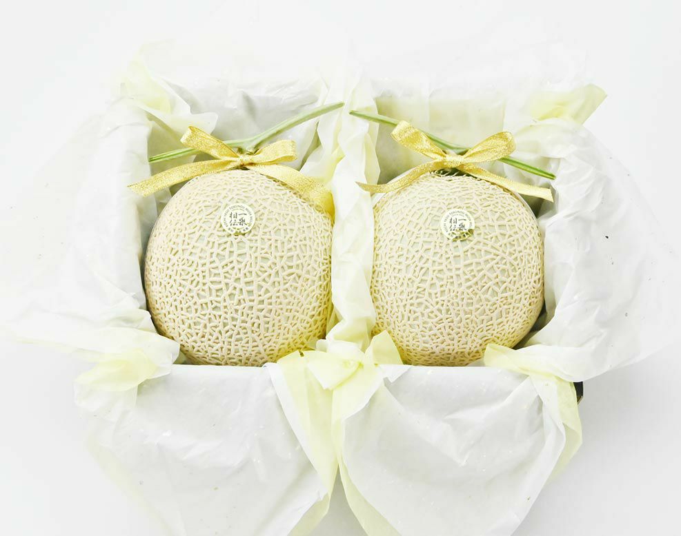 【特選】残暑お見舞いマスクメロン2玉箱入り3.2kg以上