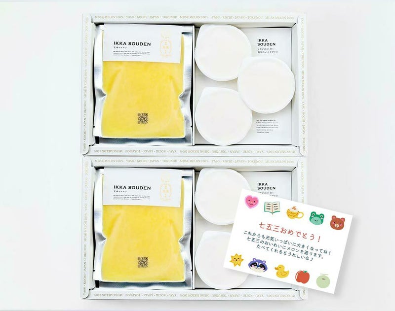 ［七五三限定］マスクメロンのピューレ3袋と高知のバニラアイス3個【2箱】