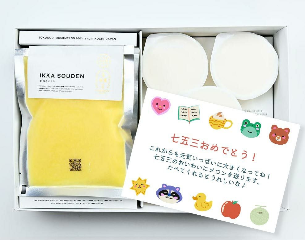 ［七五三限定］マスクメロンのピューレ5袋と高知のバニラアイス5個