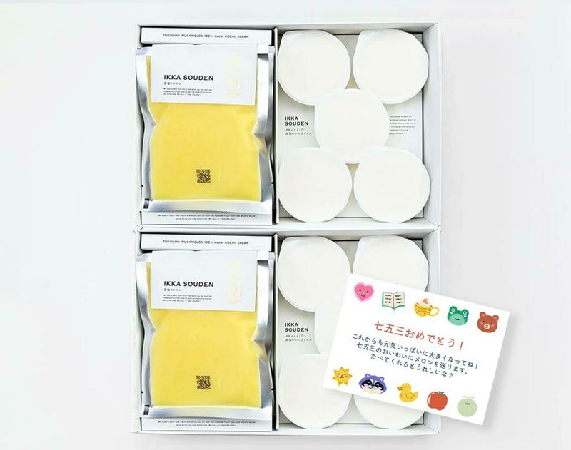 ［七五三限定］マスクメロンのピューレ5袋と高知のバニラアイス5個【2箱】