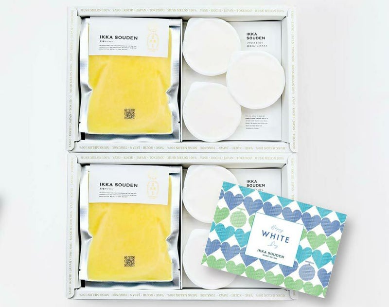 ホワイトデー マスクメロンのピューレ3袋と高知のバニラアイス3個【2箱】